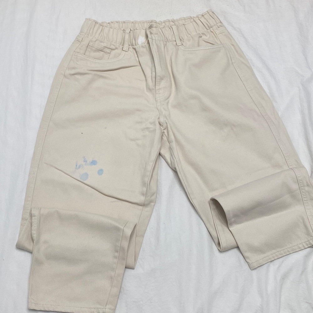 H&M High Waisted Cream Pants